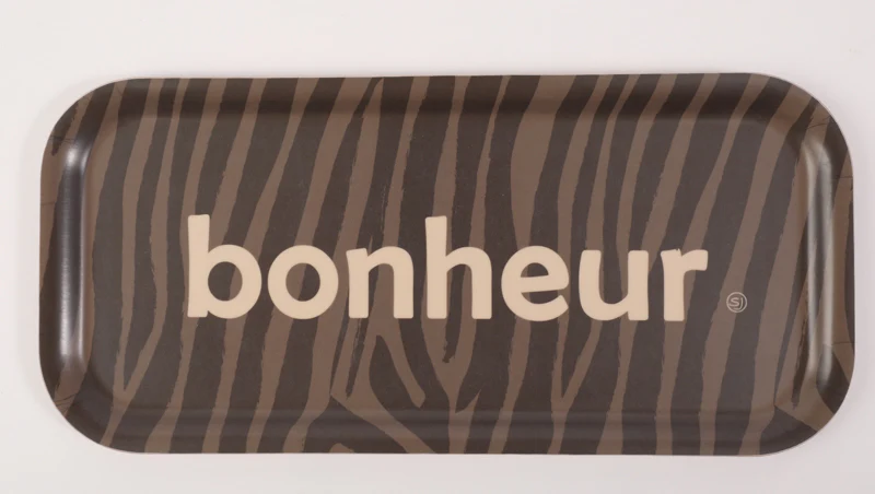 Plateau rectangle bonheur zèbre <br/><span class='subtitle'>Sophie Janière</span>